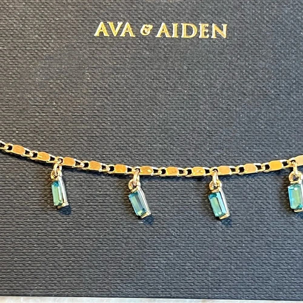 Ava & Aiden Gold and blue Layered Necklace